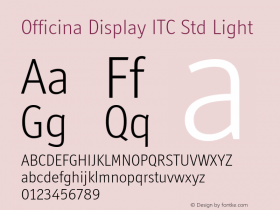 OfficinaDisplayITCStd-Light Version 1.000;PS 001.000;hotconv 1.0.38图片样张