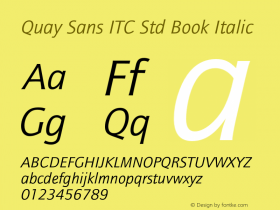 QuaySansITCStd-BookItalic Version 2.000图片样张