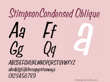 StimpsonCondensed Oblique Rev. 003.000 Font Sample