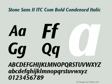 Stone Sans II ITC Com Bold Condensed Italic Version 1.00图片样张