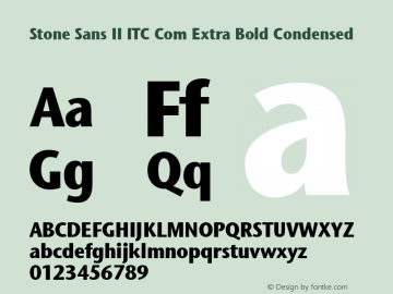 Stone Sans II ITC Com Extra Bold Condensed Version 1.00图片样张