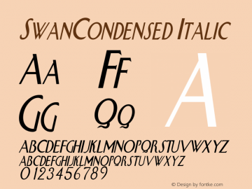 SwanCondensed Italic Rev. 003.000 Font Sample