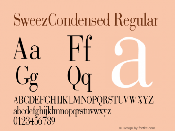 SweezCondensed Regular Rev. 003.000 Font Sample