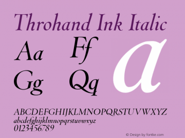 Throhand Ink Roman Italic Version 1.00图片样张