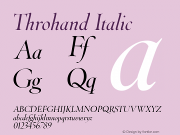 Throhand Roman Italic Version 1.00图片样张