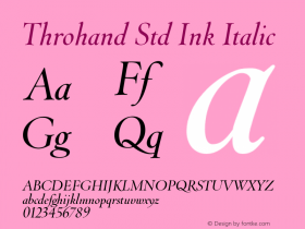 ThrohandStdInk-Italic Version 1.000图片样张