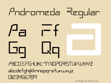 Andromeda Regular Converted from c:\ANDROMED.TF1 by ALLTYPE Font Sample