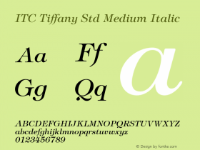 TiffanyStd-Italic Version 3.000 Build 1000图片样张