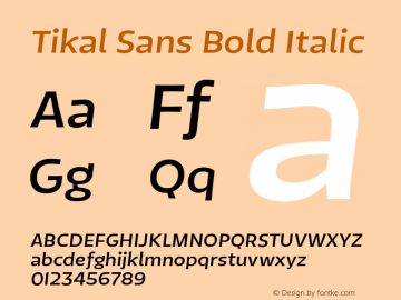 TikalSansBold-Italic 1.000图片样张