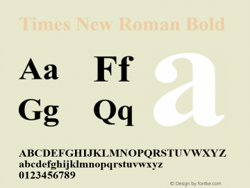 Times New Roman Bold Version 6.87m图片样张