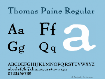 Thomas Paine Regular Rev 001.000 Font Sample