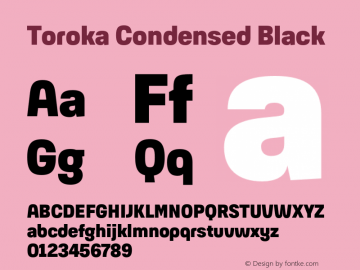 Toroka Condensed Black Version 001.000 April 2021图片样张