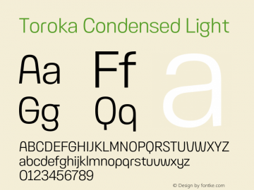 Toroka Condensed Light Version 001.000 April 2021图片样张