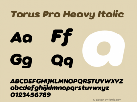 Torus Pro Heavy Italic Version 1.000;FEAKit 1.0图片样张