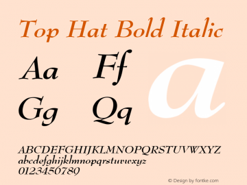 Top Hat Bold Italic Rev. 002.001图片样张