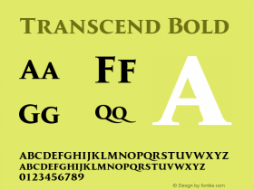 Transcend Bold Version 1.000;hotconv 1.0.109;makeotfexe 2.5.65596图片样张