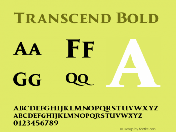 Transcend Bold Version 1.000;hotconv 1.0.109;makeotfexe 2.5.65596图片样张