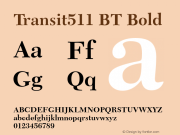 Transit511 BT Bold Version 1.01 emb4-OT图片样张