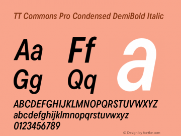 TT Commons Pro Condensed DemiBold Italic Version 3.000.09052021图片样张