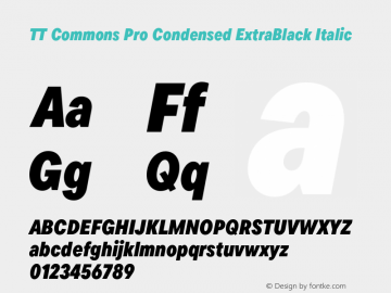 TT Commons Pro Condensed ExtraBlack Italic Version 3.000.09052021图片样张