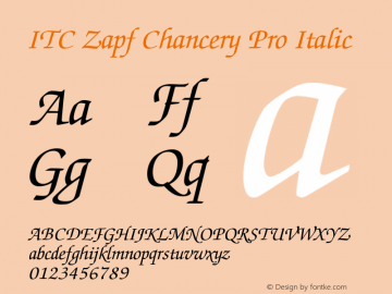 ZapfChanceryPro-Italic Version 3.000 Build 1000图片样张