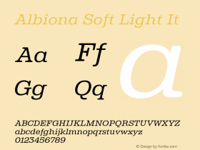 Albiona Soft Light It Version 2.000;PS 002.000;hotconv 1.0.88;makeotf.lib2.5.64775图片样张