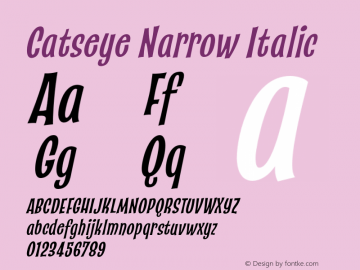 Catseye Narrow Italic Version 2.000图片样张