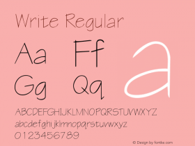 Write Regular Rev 003.0 Font Sample