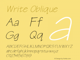 Write Oblique Rev. 003.000 Font Sample
