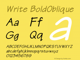 Write BoldOblique Rev. 003.000 Font Sample