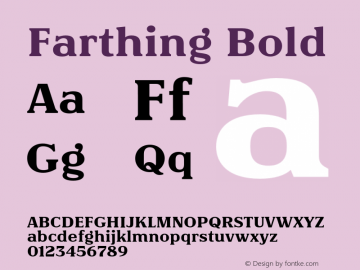 Farthing Bold Version 7.000;FEAKit 1.0图片样张