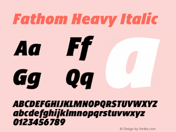 Fathom Heavy Italic Version 5.000;FEAKit 1.0图片样张