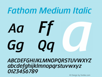 Fathom Medium Italic Version 5.000;FEAKit 1.0图片样张