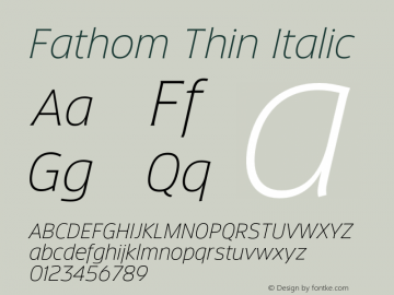 Fathom Thin Italic Version 5.000;FEAKit 1.0图片样张