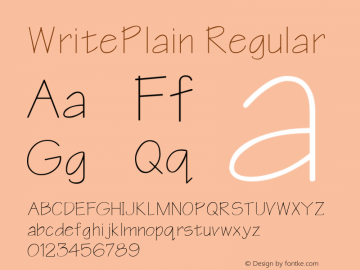 WritePlain Regular Rev. 003.000 Font Sample