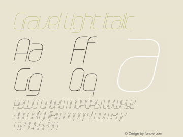 Gravel-LightItalic Version 2.000图片样张