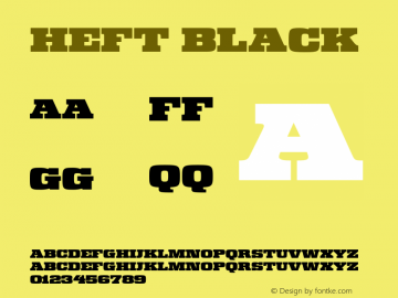 Heft Black Version 2.000;PS 002.000;hotconv 1.0.88;makeotf.lib2.5.64775图片样张