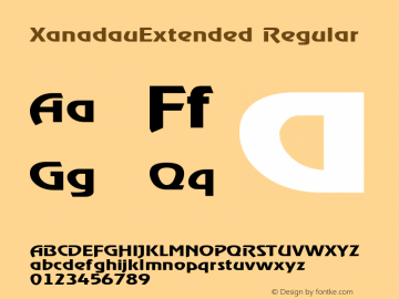 XanadauExtended Regular Rev. 003.000 Font Sample