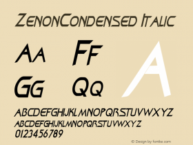 ZenonCondensed Italic Rev. 003.000图片样张