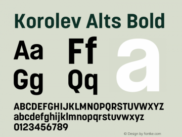 Korolev Alternates Bold Version 8.000;FEAKit 1.0图片样张