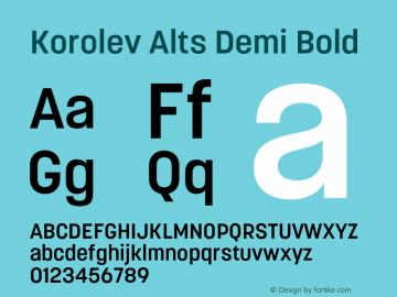 Korolev Alternates Demi Bold Version 8.000;FEAKit 1.0图片样张