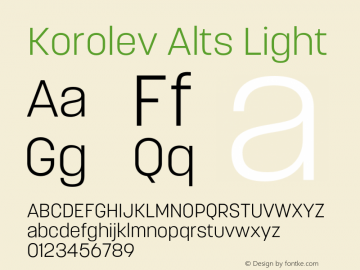 Korolev Alternates Light Version 8.000;FEAKit 1.0图片样张