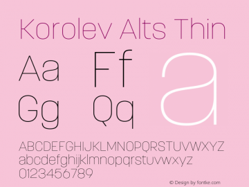 Korolev Alternates Thin Version 8.000;FEAKit 1.0图片样张