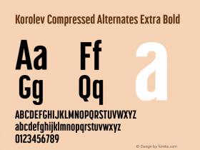 Korolev Compressed Alternates Extra Bold Version 3.000;hotconv 1.0.109;makeotfexe 2.5.65596图片样张