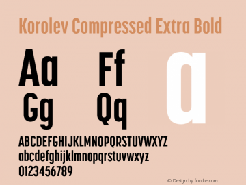 Korolev Compressed Extra Bold Version 6.000;FEAKit 1.0图片样张