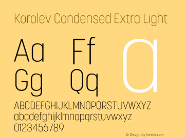 Korolev Condensed Extra Light Version 6.000;FEAKit 1.0图片样张