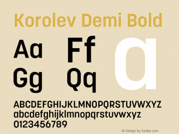 Korolev Demi Bold Version 8.000;FEAKit 1.0图片样张