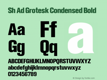 Sh Ad Grotesk Condensed Bold 001.001 Font Sample