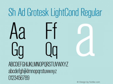 Sh Ad Grotesk LightCond Regular 001.001 Font Sample