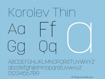 Korolev Thin Version 5.000;hotconv 1.0.109;makeotfexe 2.5.65596图片样张